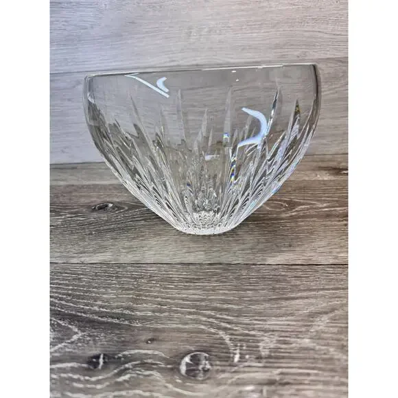 Waterford Carina Pattern Oval Vase Heavy Crystal Glass Bowl L7.75xH5.75xW4.5”